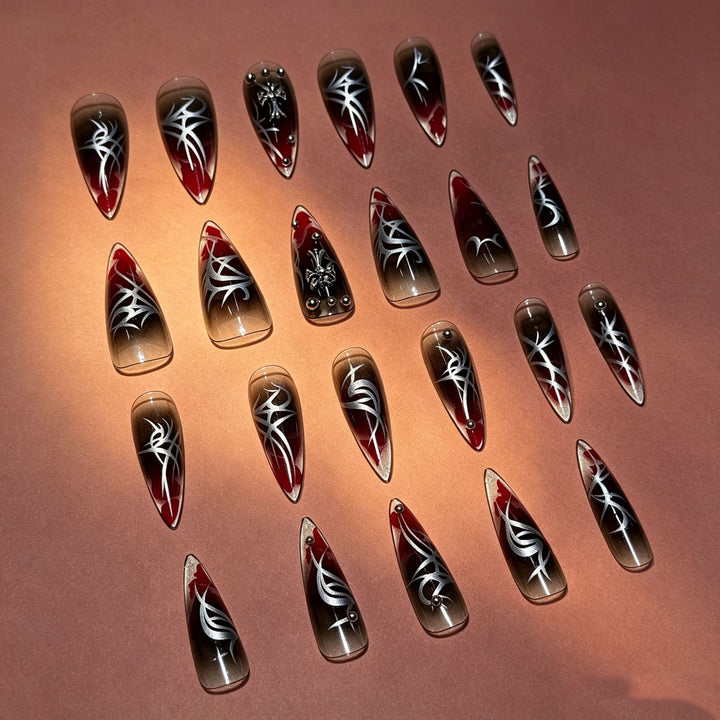 Artistic Gothic Press-On Nail Tips Bowlift