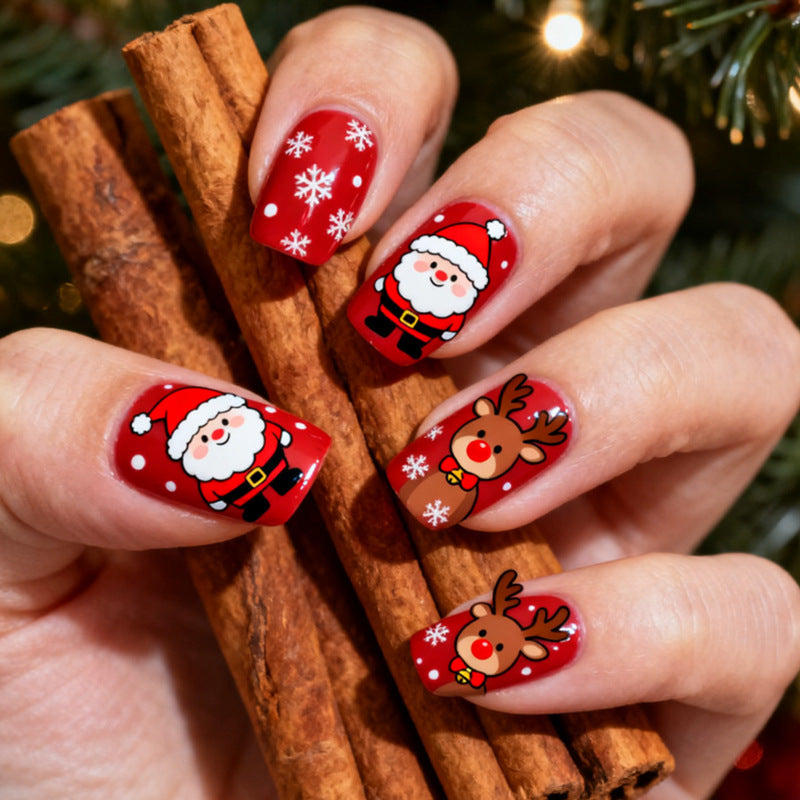 Festive Christmas Art Nail Set Bowlift