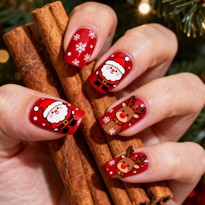 Festive Christmas Art Nail Set Bowlift