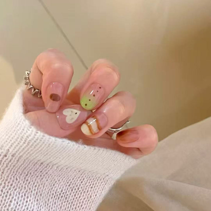 Artistic Cat-Themed Press-On Nail Art Set Bowlift