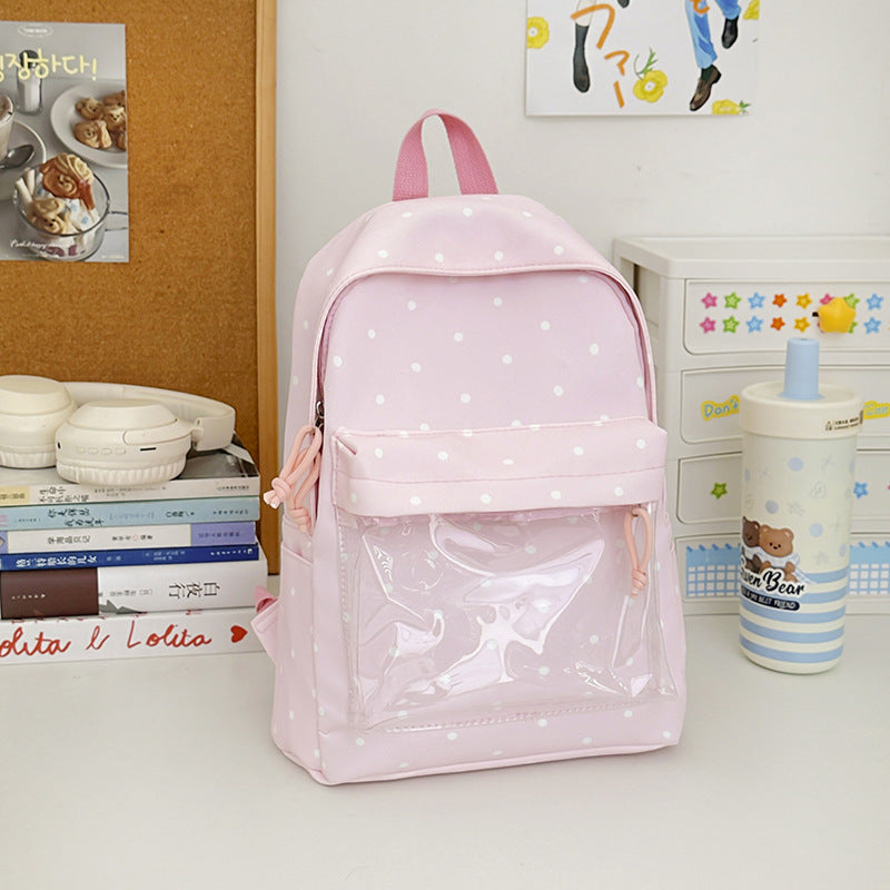 Stylish Polka Dot Patterned Backpack