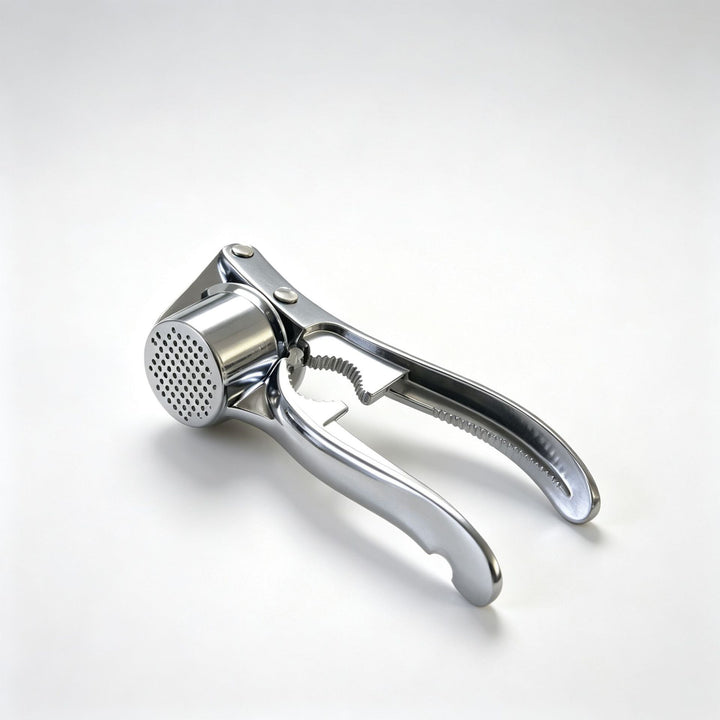 Heavy-Duty Stainless Steel Garlic Press with Ergonomic Leverage Handle Bowlift