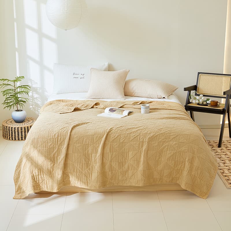 Summer Cooling Breathable Textured Pure Cotton Gauze Blanket | Bowlift