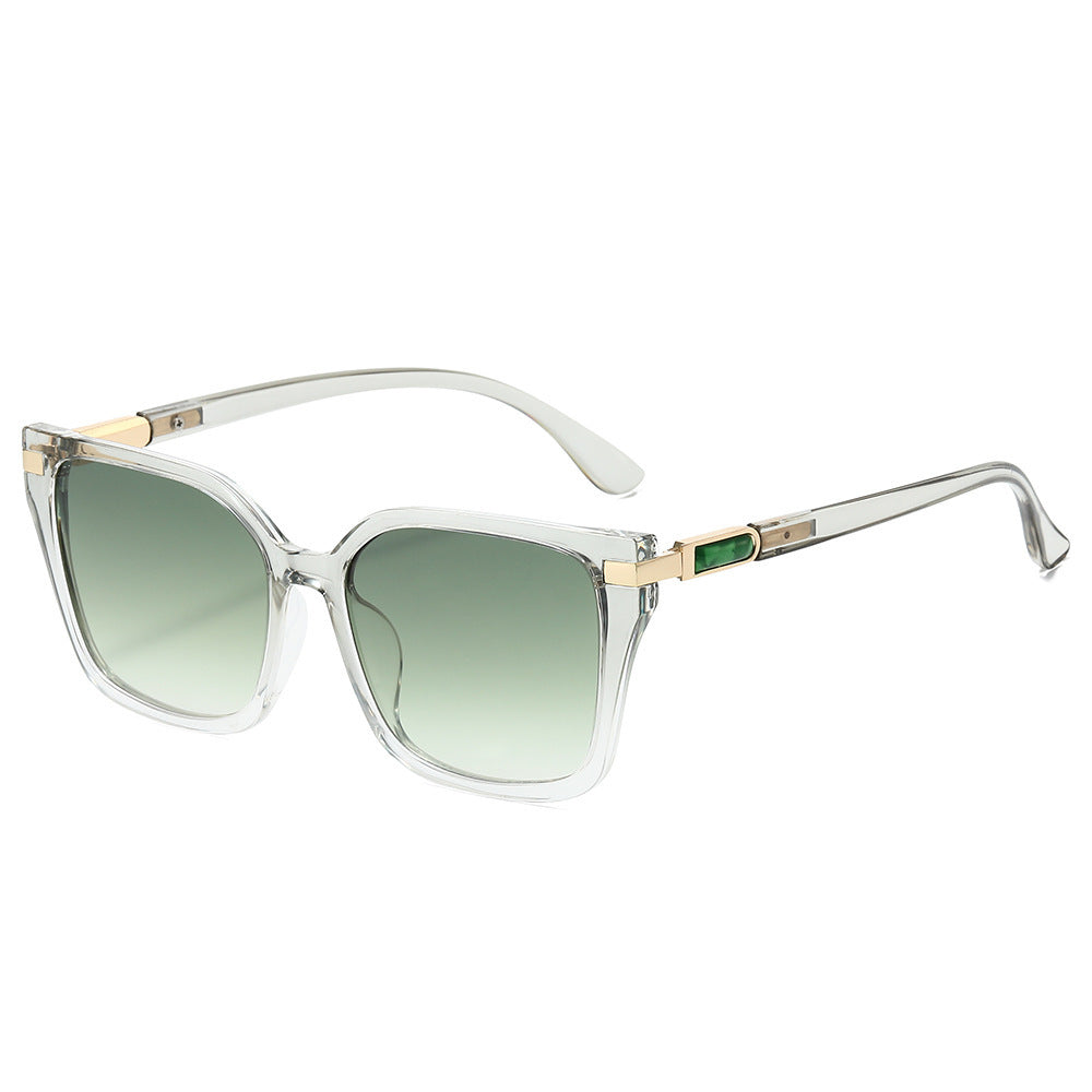 Oversized Square Frame Sunglasses with Gold Accents Bowlift