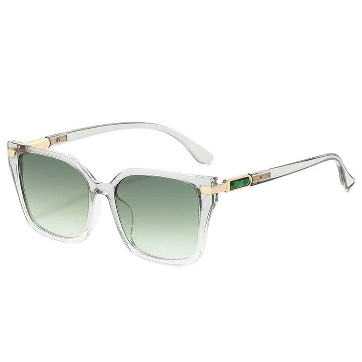 Oversized Square Frame Sunglasses with Gold Accents Bowlift