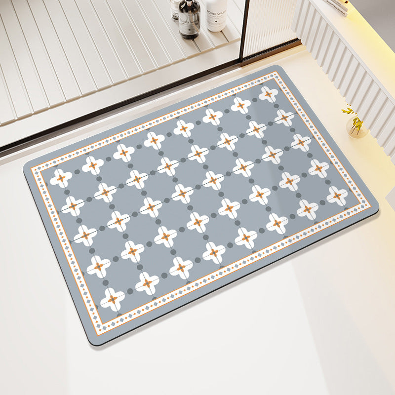 Vintage Floral Pattern Bath Mat Bowlift