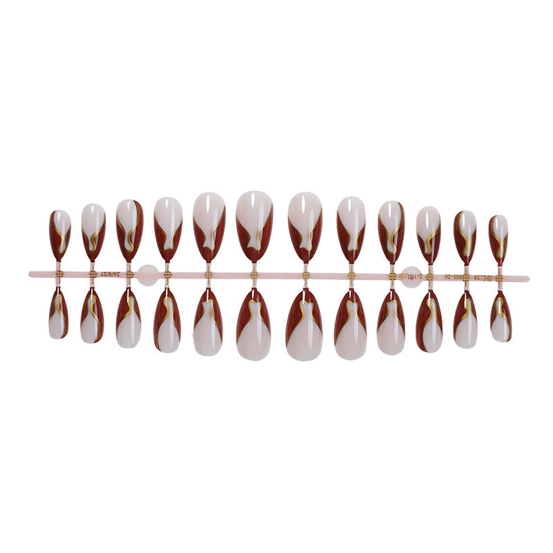 Artistic Nail Art Set with Elegant Swirl Design Bowlift