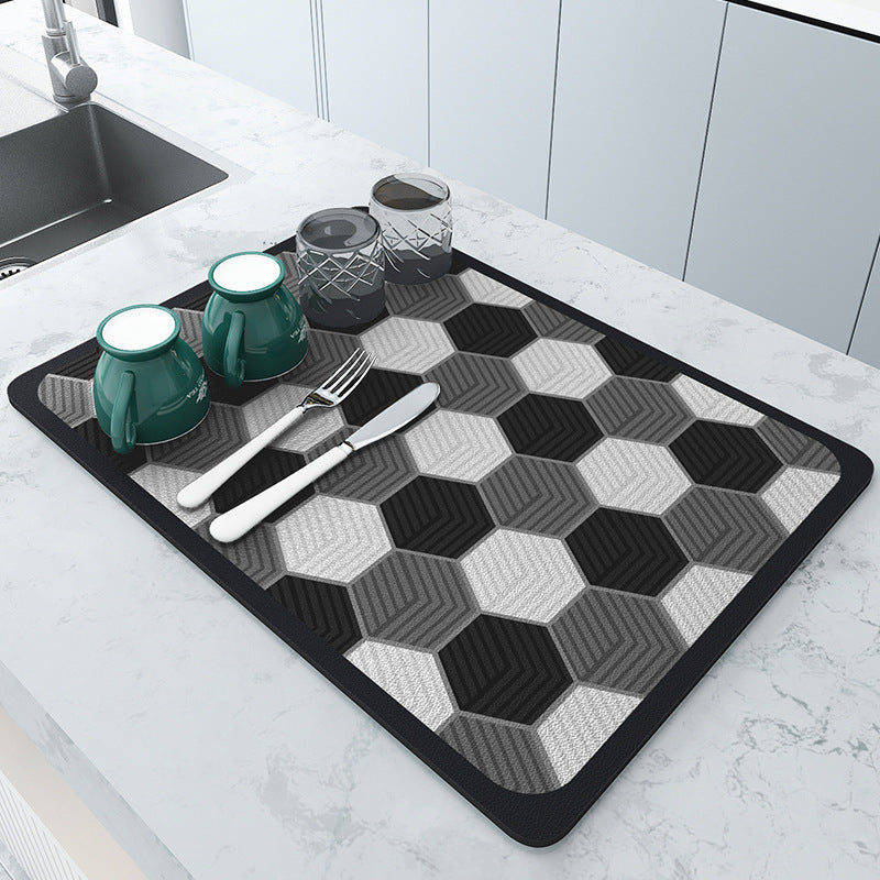 Vintage Mosaic Kitchen Counter Mat Bowlift