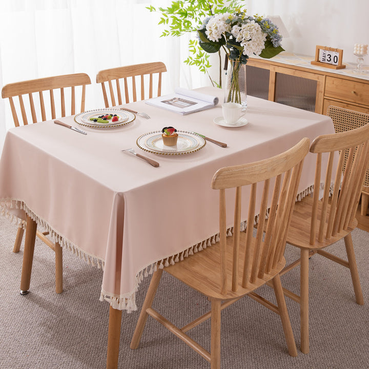 Elegant Tassel Trim Tablecloth