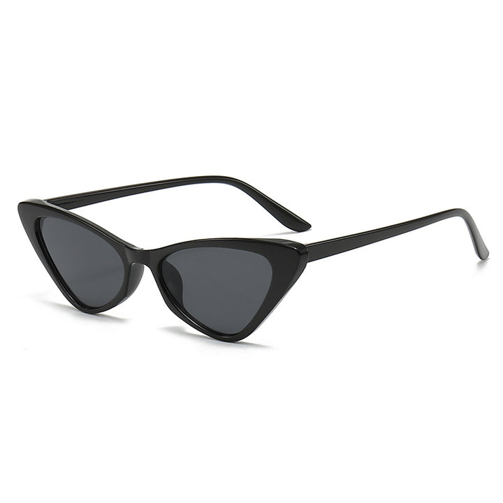 Women's Stylish Cat-Eye Sunglasses with Glossy Plastic Frame Bowlift