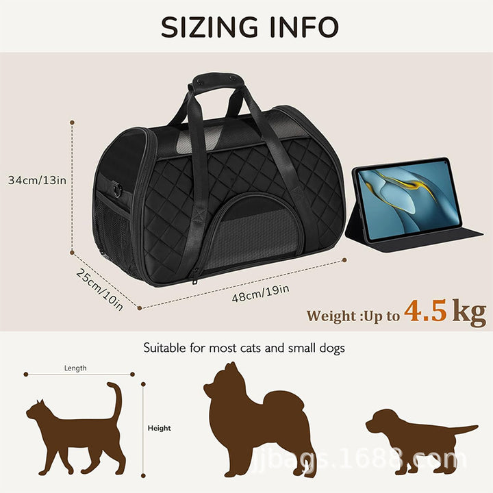 Closed pet transport bag with breathable mesh Bowlift