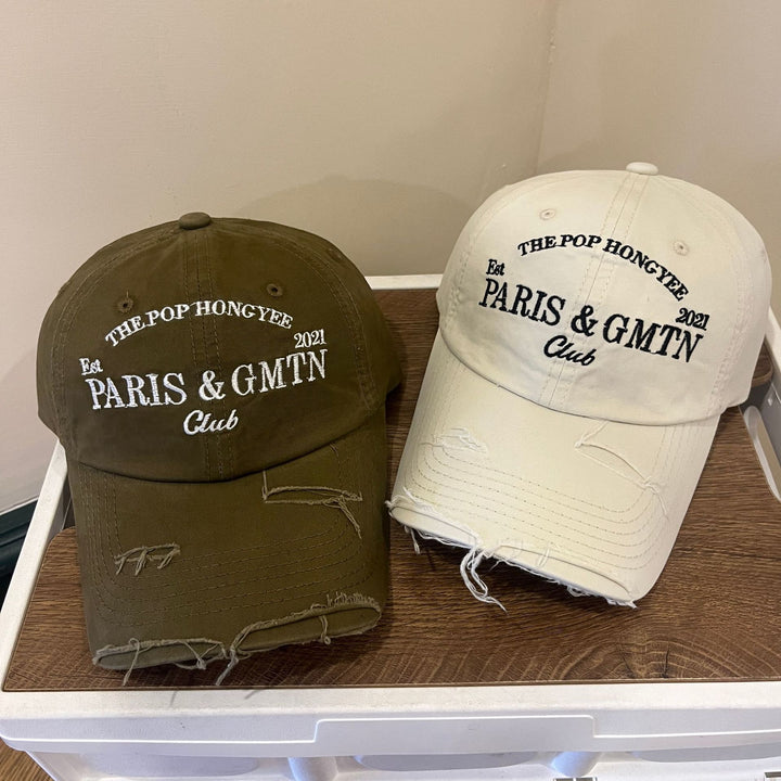 Men's Distressed Cotton Twill Baseball Cap Bowlift