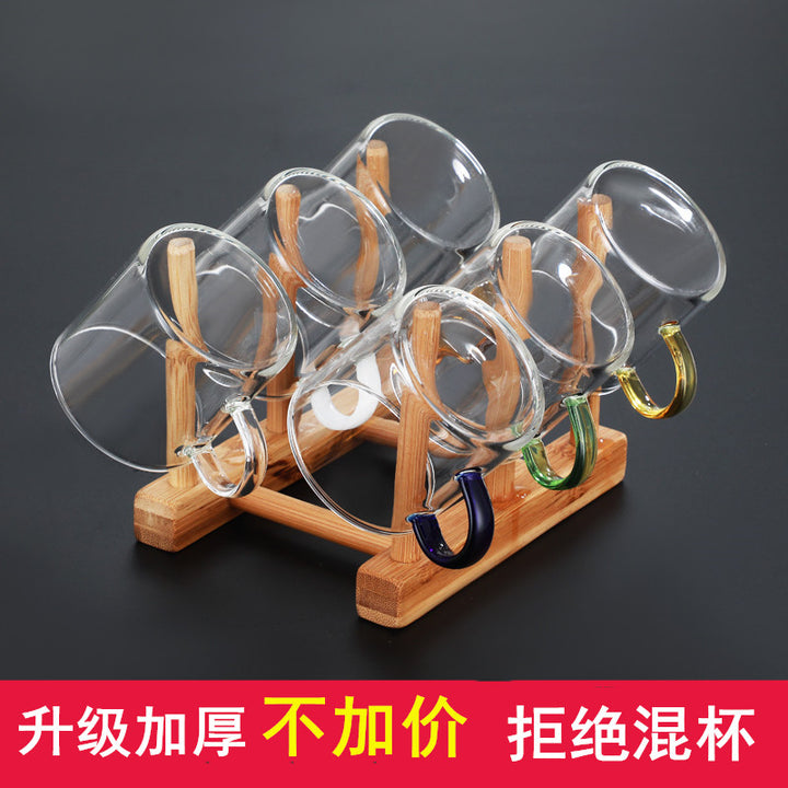 Insulated Double-Walled Glass Teacup Set with Accent Handles Bowlift