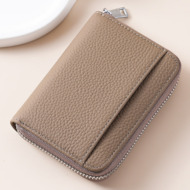 Multi-Functional Zippered Leather Wallet