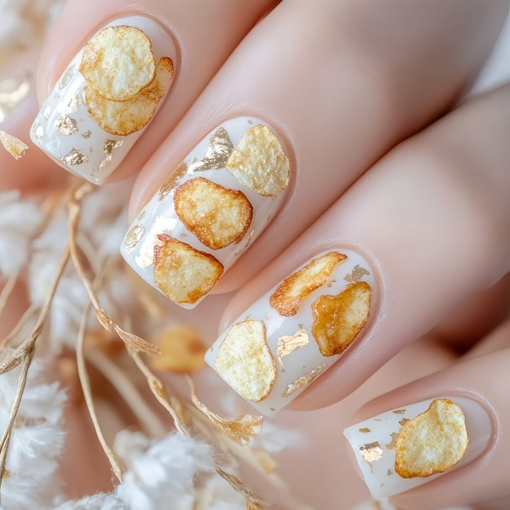 Creative artificial nails in natural vintage design Bowlift