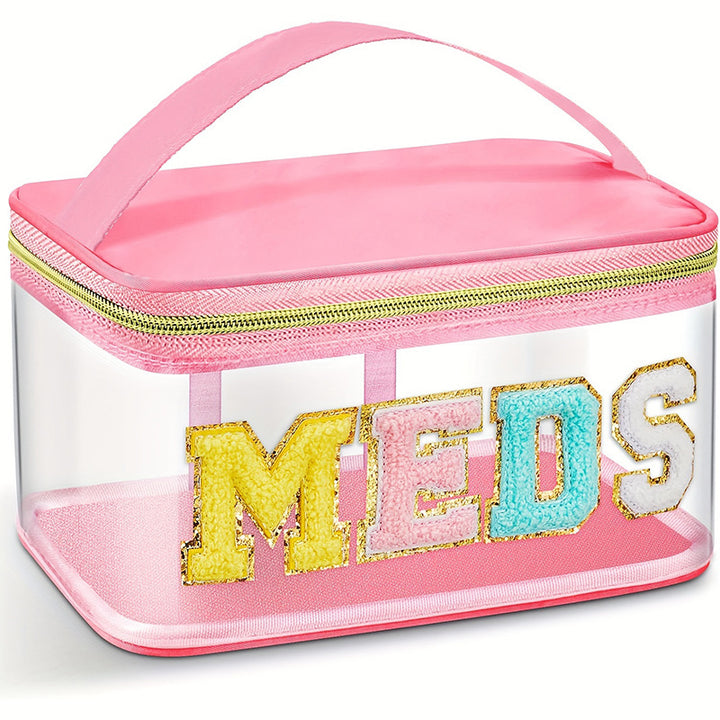 Transparent cosmetic organizer bag with glitter details Bowlift