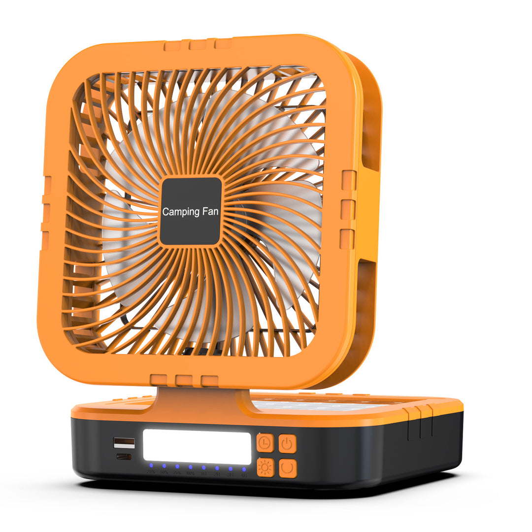 Portable Battery-Operated Camping Fan with LED Light Bowlift