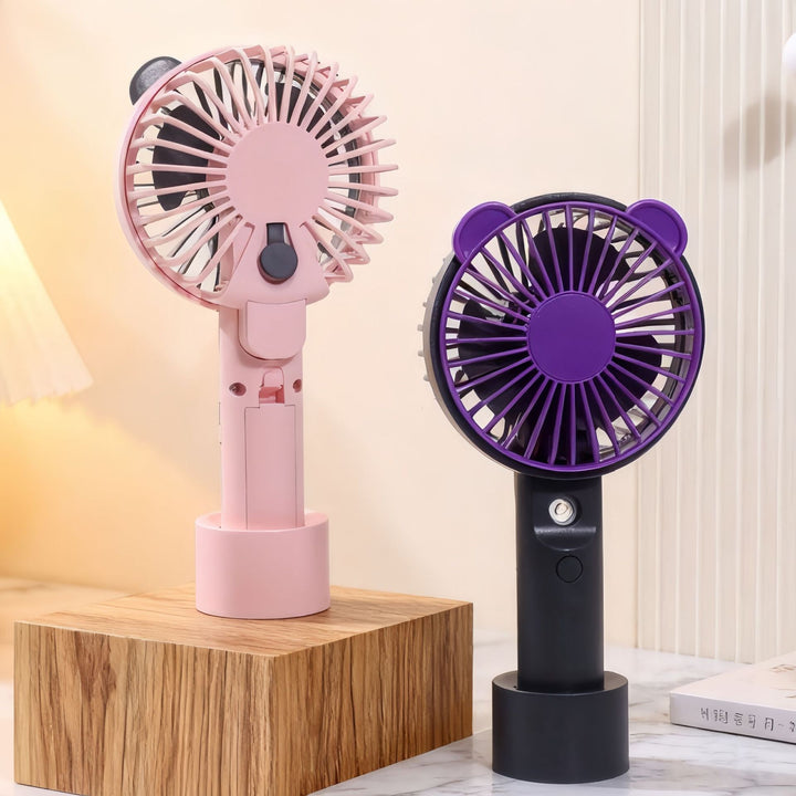 Women Portable Hand Fan with Spray Function Bowlift