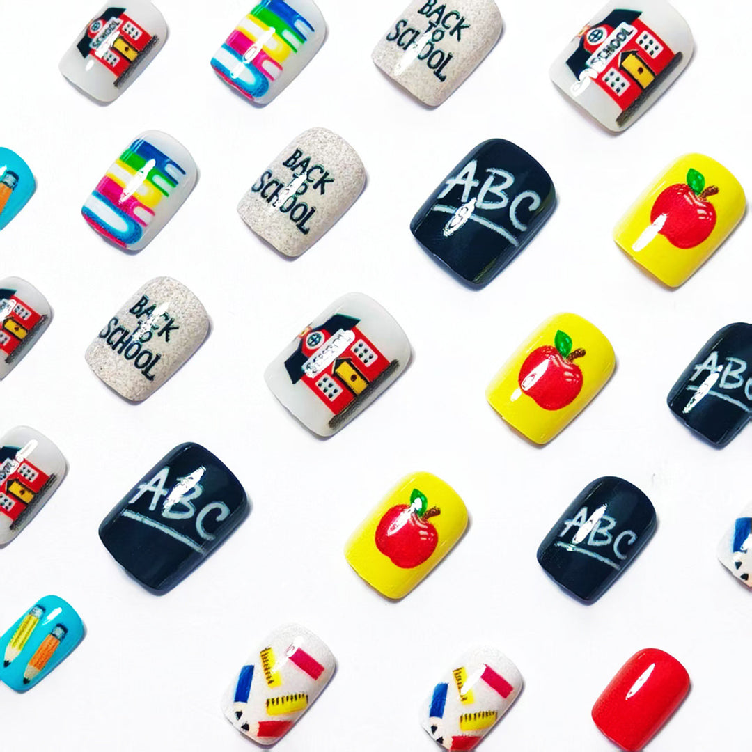 Art Nails with Creative School Motif Bowlift