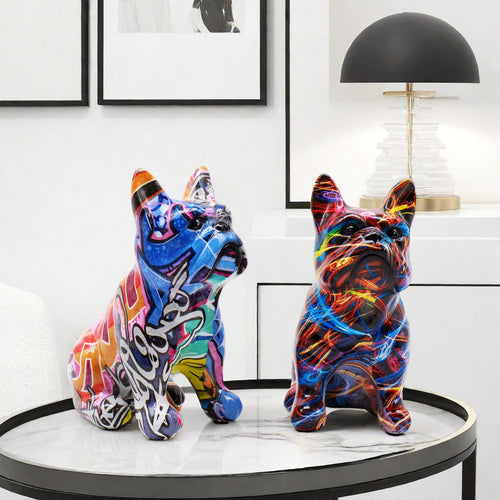 Creative bulldog figurine made of hand-painted resin Bowlift