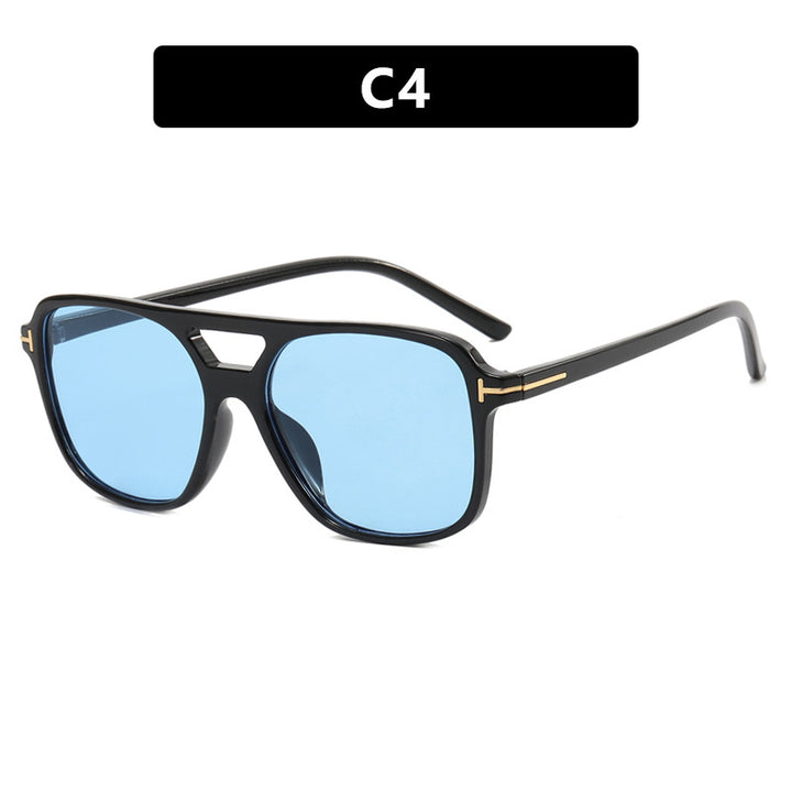 Women's fashionable square sunglasses with luxurious plastic frame and UV protection Bowlift