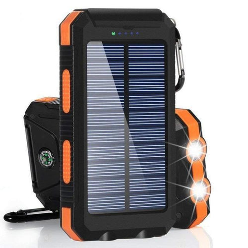 Solar-powered power bank with robust housing and multifunctional design Bowlift