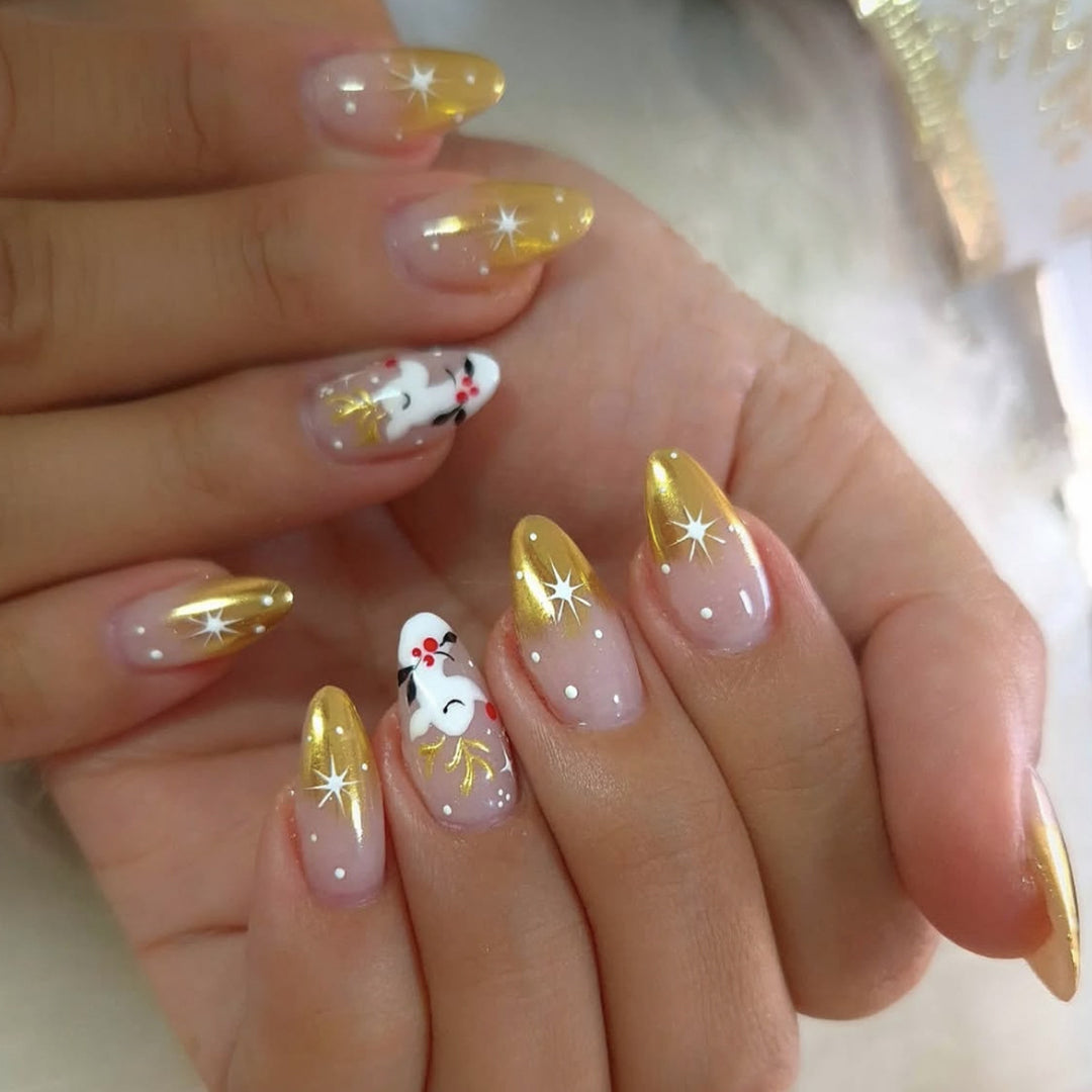 Decorative Glitter Stiletto Nail Art Extensions Bowlift