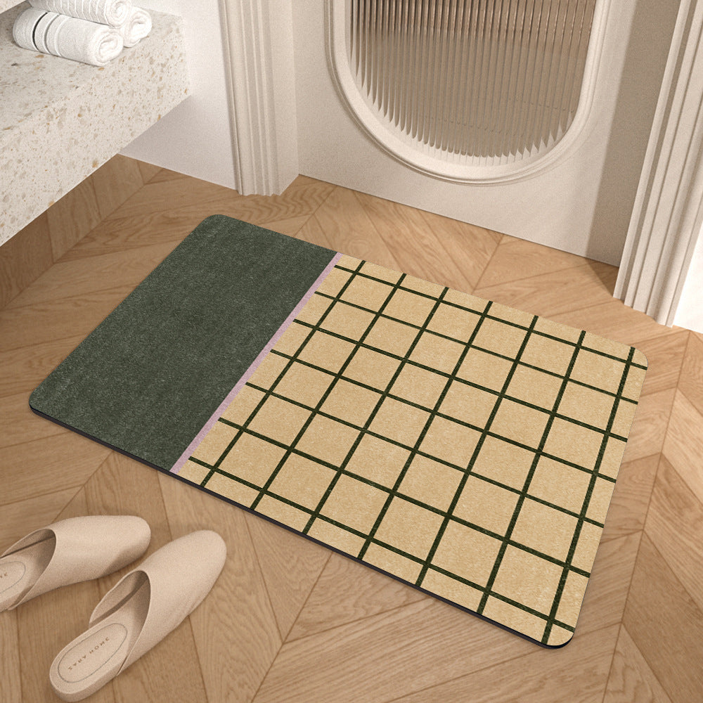 Contemporary Geometric Bath Rug Bowlift
