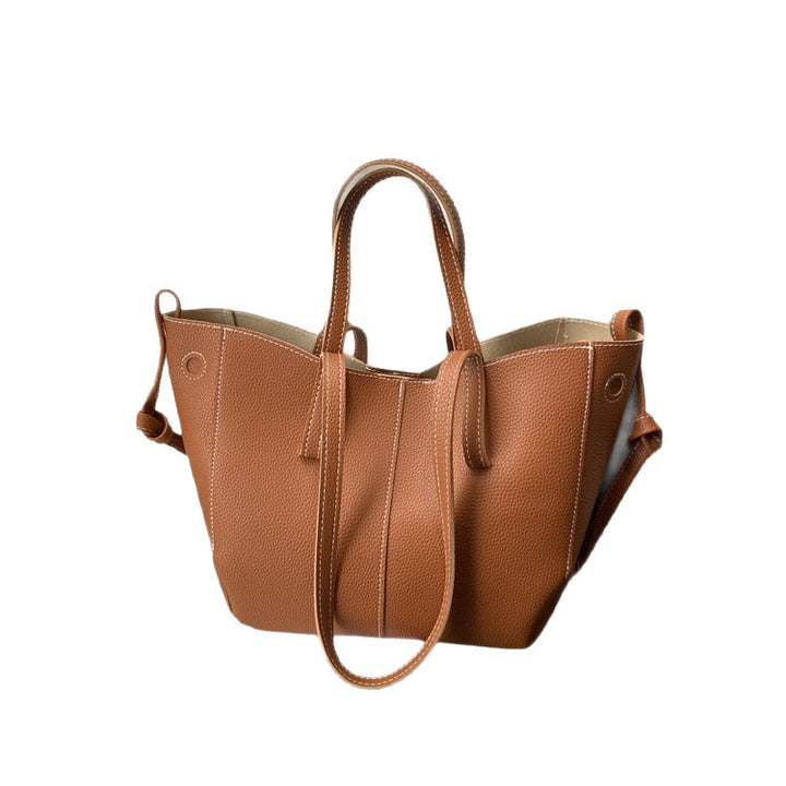 Textured Leather Everyday Tote Bag Bowlift