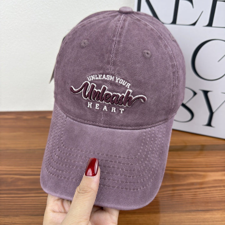 Women's Embroidered Heart Graphic Baseball Cap Bowlift