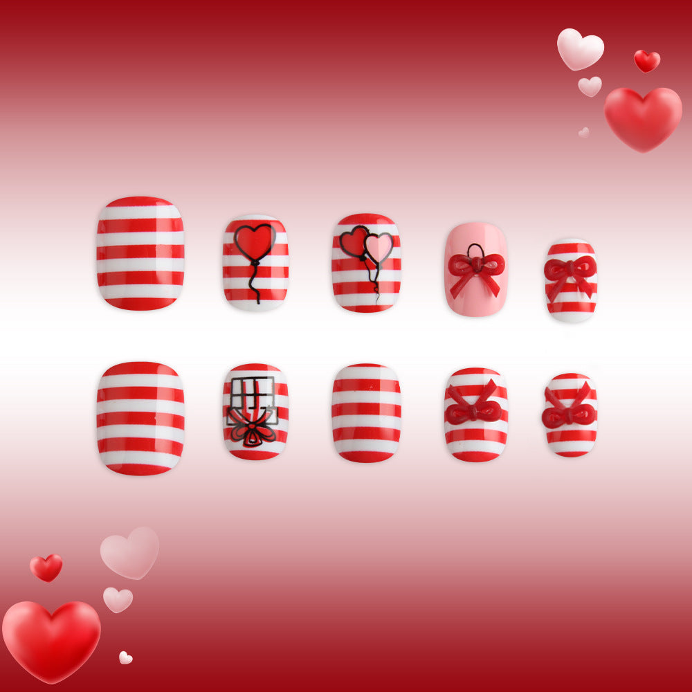Festive Heart and Balloon Nail Art Set Bowlift