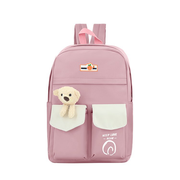 Cute Plush Bear-Themed School Backpack Bowlift