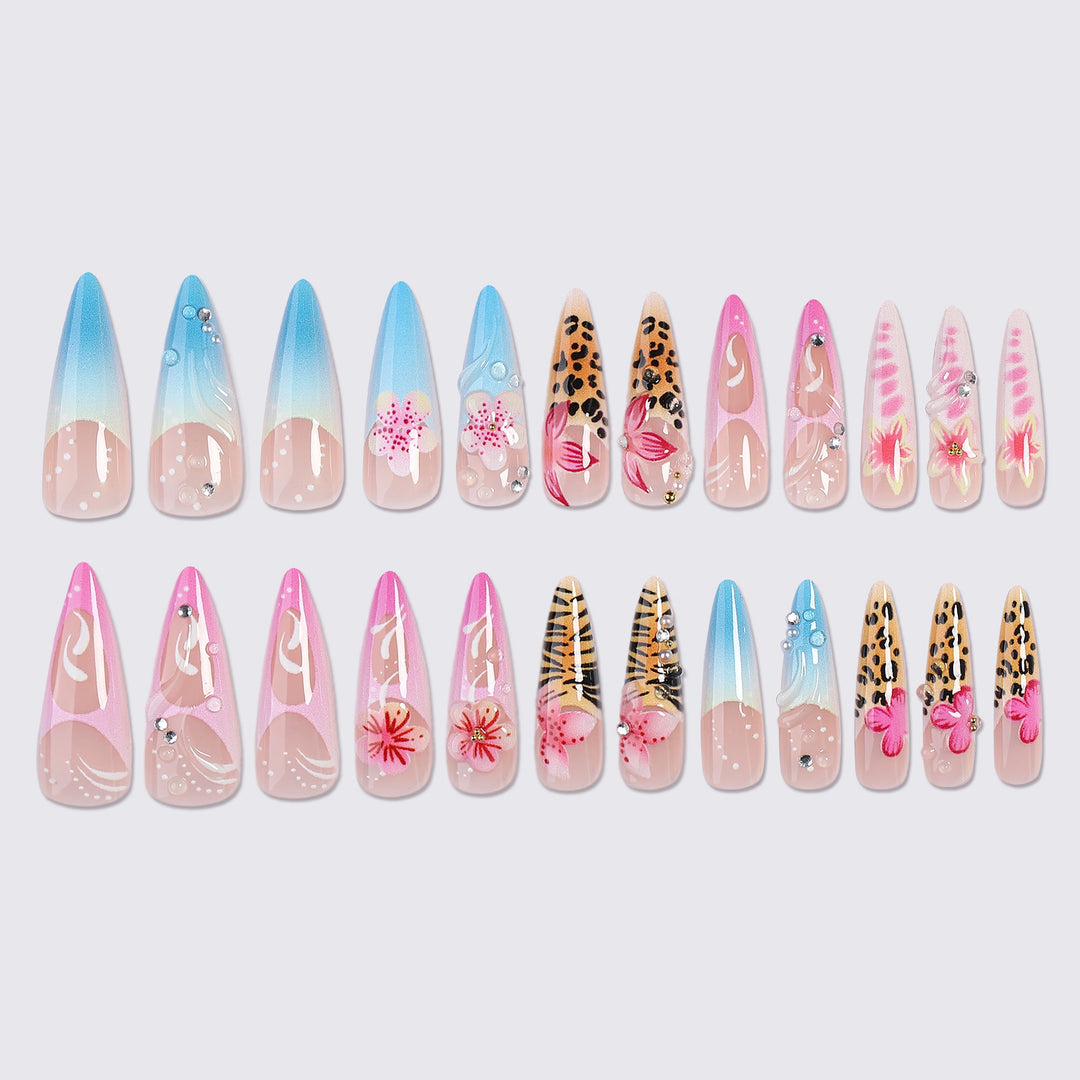 Artistic High-Quality Press-On Nail Set Bowlift