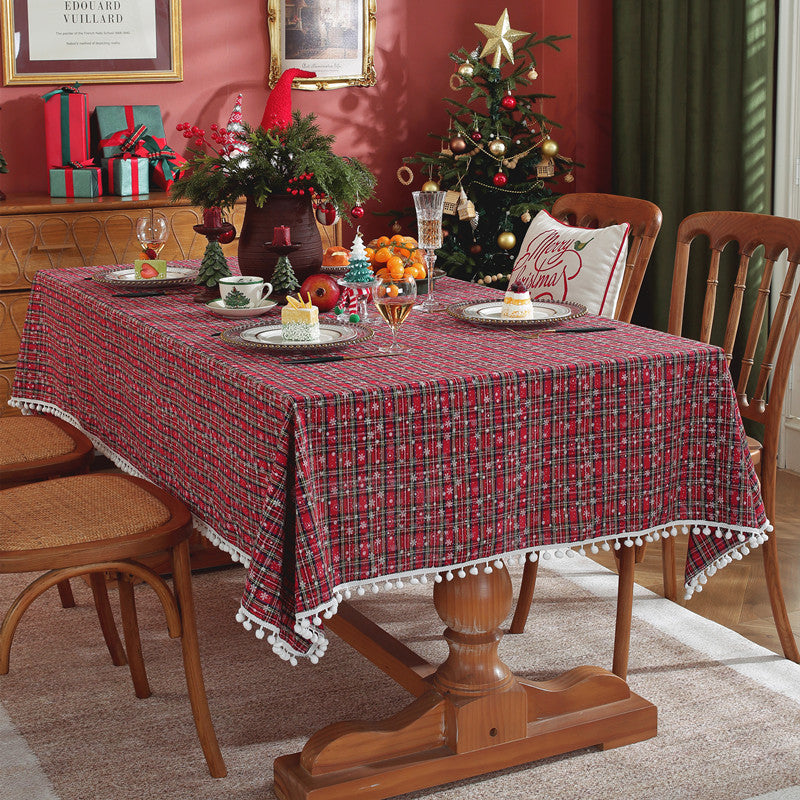 Festive Checkered Tablecloth
