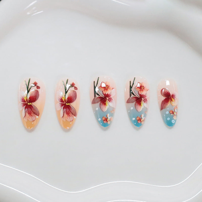 Floral Embellished Nail Art Bowlift