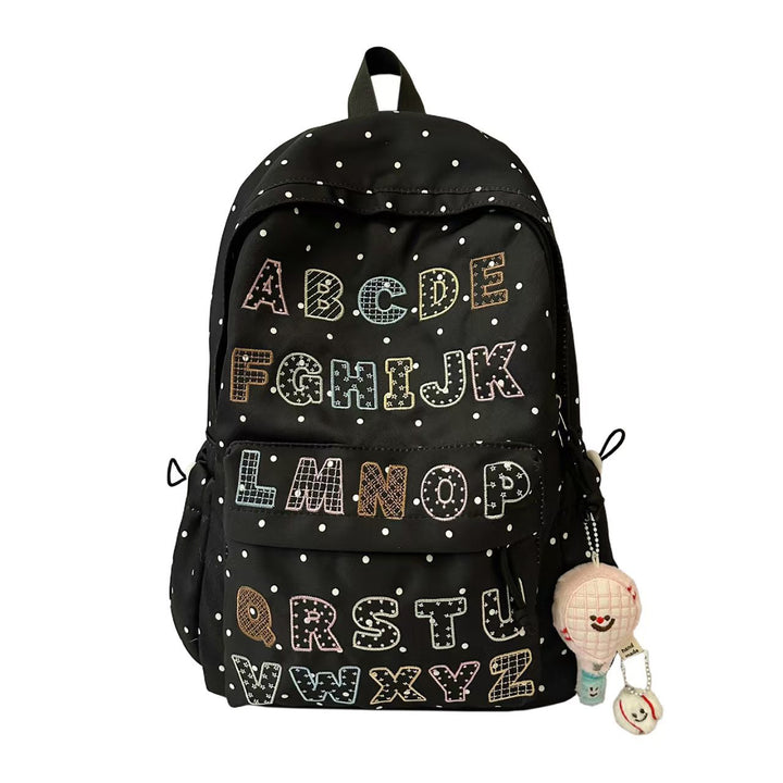 Backpack with Innovative ABC Motif and Multifunctional Pockets Bowlift