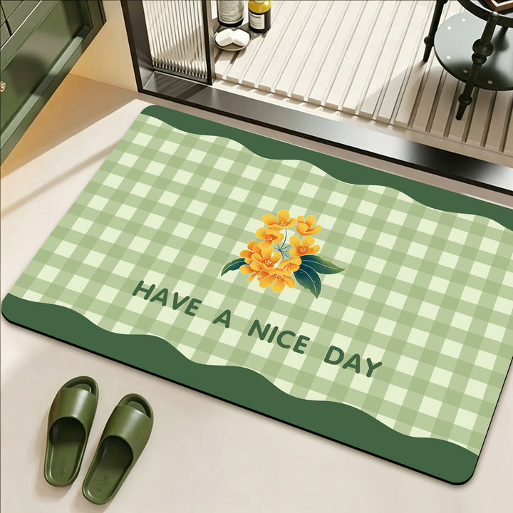 Stylish Floral Patterned Comfort Bath Mat Bowlift
