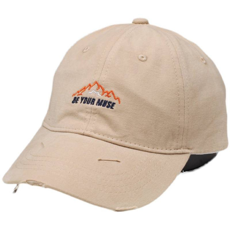 Women's Distressed Cotton Embroidered Baseball Cap Bowlift