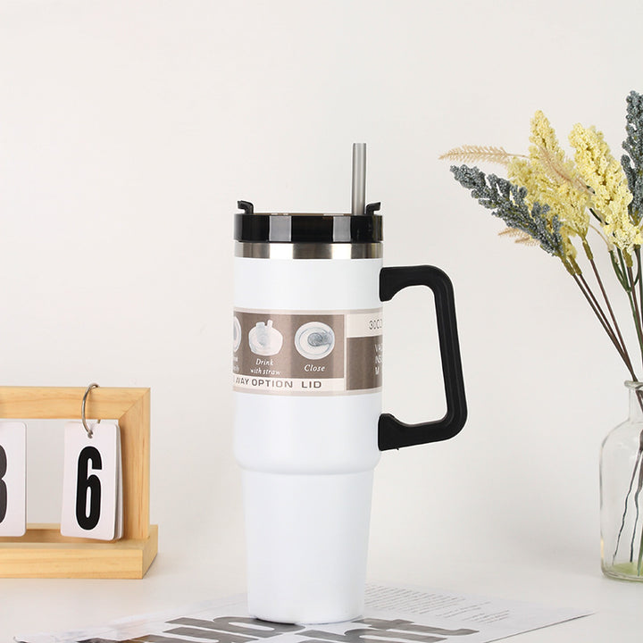 Ladies Insulated Portable Drinking Cup with Straw Bowlift