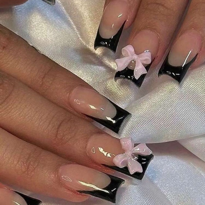 Artificial nail tips with bow design Bowlift