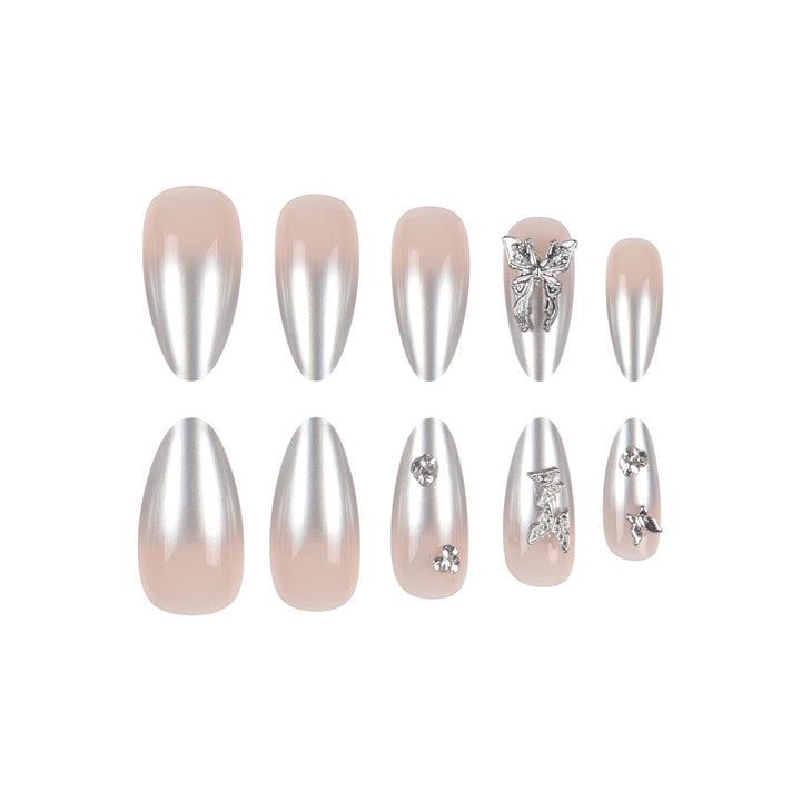 Glamorous Metallic Stiletto Press-On Nails Bowlift