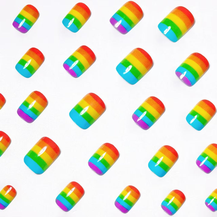 Rainbow Gradient Nail Art Bowlift