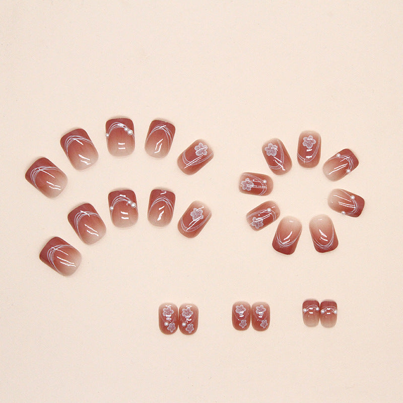 Floral Design Press-On Nails Bowlift
