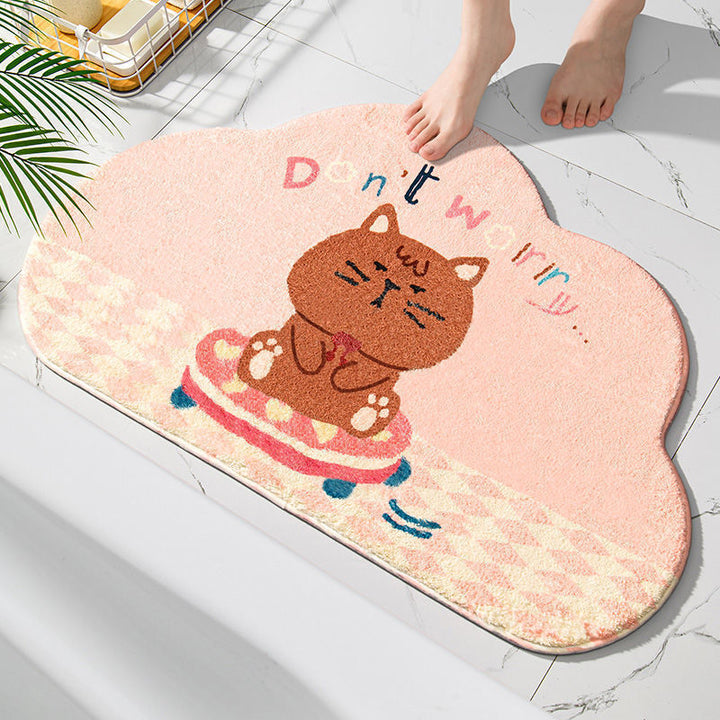 Cute Cat-Themed Bath Rug
