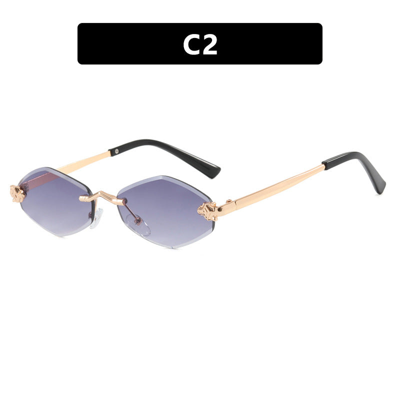 Women's geometric sunglasses with double metal frame and protective lenses Bowlift