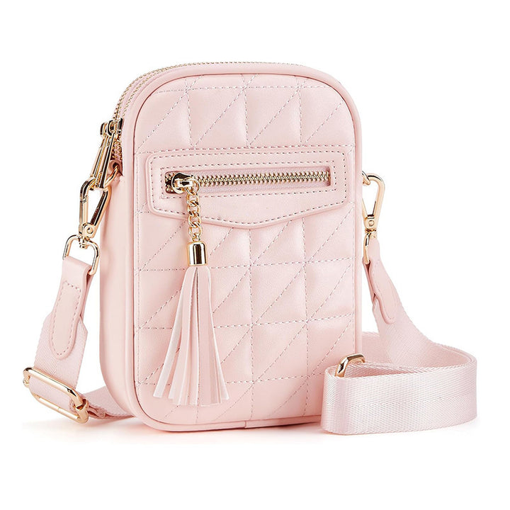 Stylish shoulder bag with quilted design and Bowlift pendant