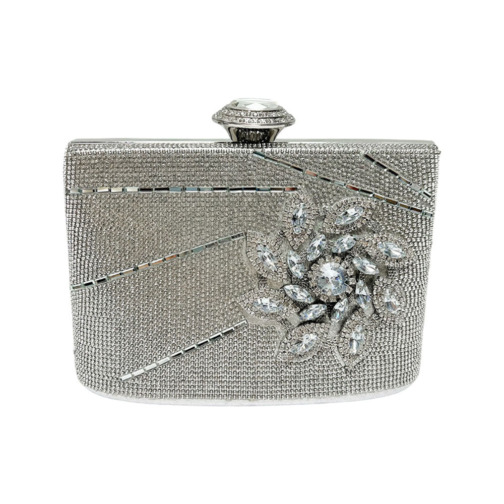 Ornate Rhinestone Evening Clutch