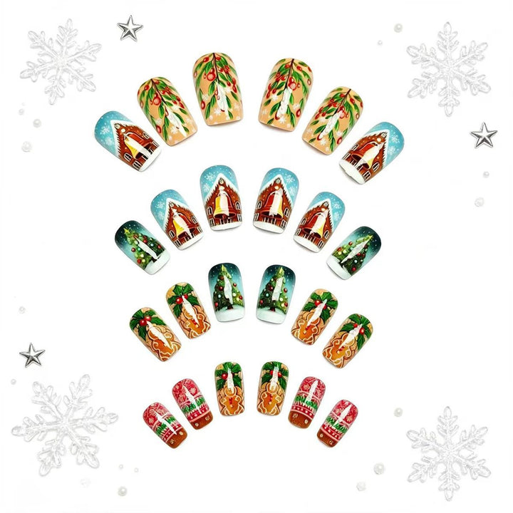 Artificial nails with festive Christmas motif Bowlift