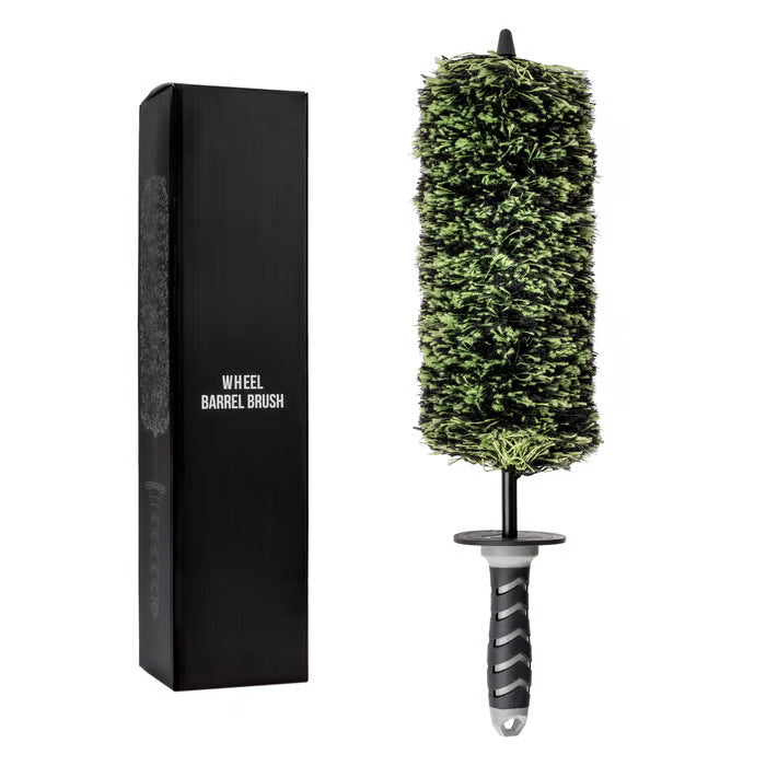 Microfiber barrel wheel brush with ergonomic non-scratch handle Bowlift