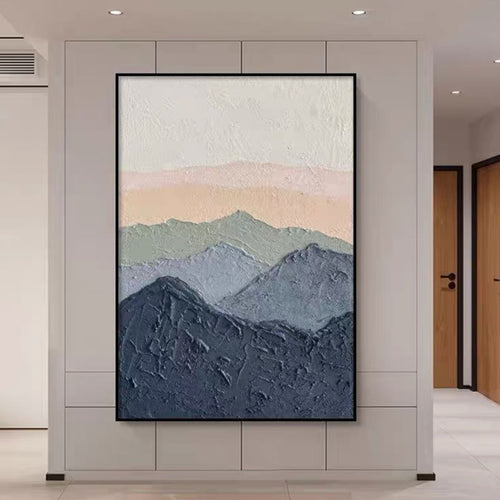 Textured Abstract Mountain Landscape Canvas Art
